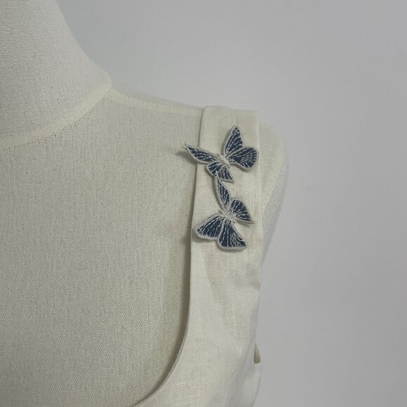 AGUA BY AGUA BENDITA Pluma Lymanopoda appliquéd gathered linen mini dress - Picture 12 of 13